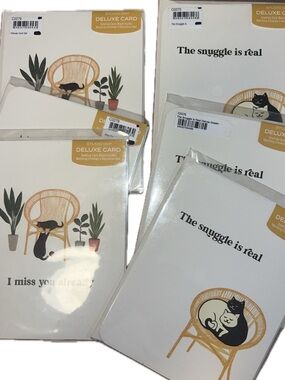 STUDIO OH! Cat: I miss you already & The snuggle is real-SET OF 6/3ea design-NEW